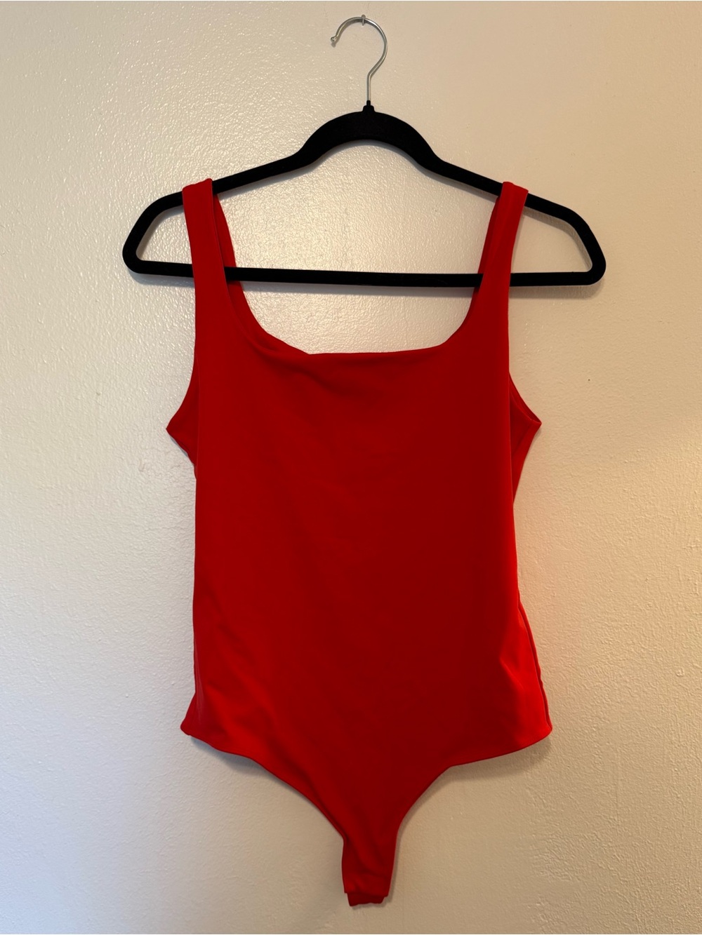 Women’s Red Scoop Neck Bodysuit
